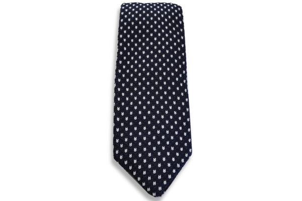 TCPA-110, Navy-White Knitted Tie