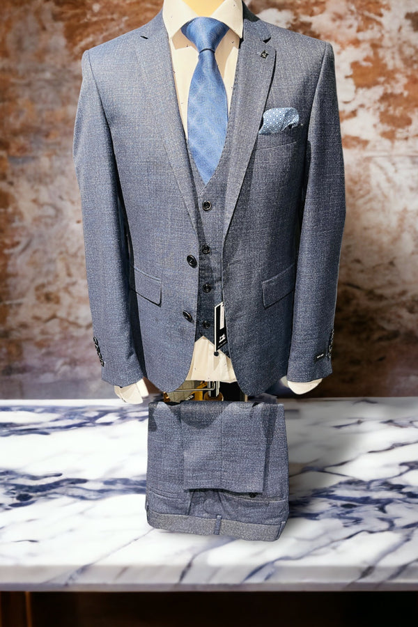 Texas Slim Fit Blue 3pc Suit