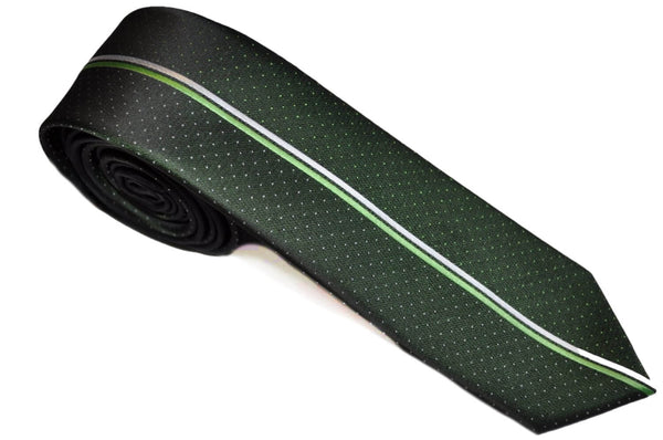 TSPA-3 Dark Green Skinny Pattern Tie