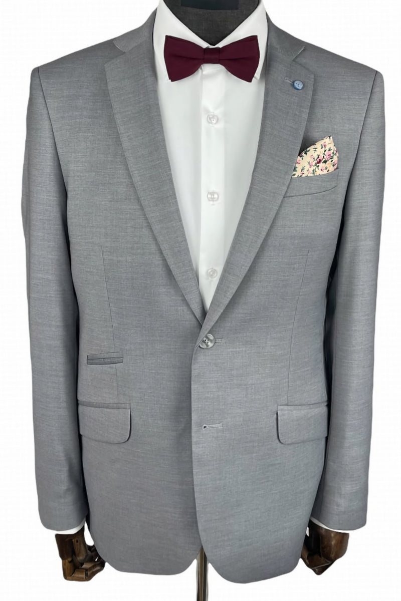 Calvin Plain Light Grey 2pc Slim Fit Suit