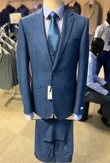 3pc Suit Denim Blue 8364 Tapered