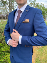 Juno Blue 3pc Slim Fit Suit