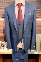 Newton Tapered Fit Navy 3pc Suit