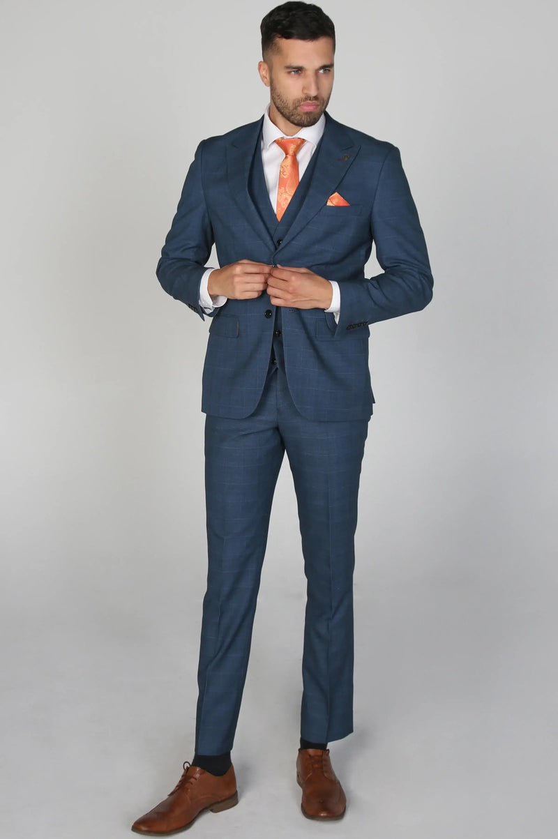 Everson Blue Check 3pc Suit
