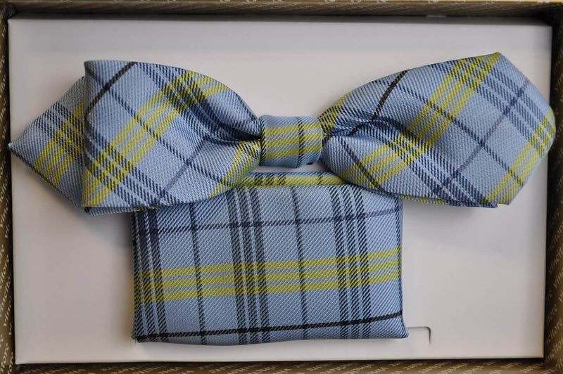 TBOW-20, Blue-Green Check Bow Tie