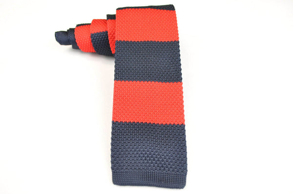 TCPA-107, Red-Dark Navy Knitted Tie