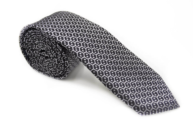 TSPA-22, Steel Grey Skinny Pattern Tie