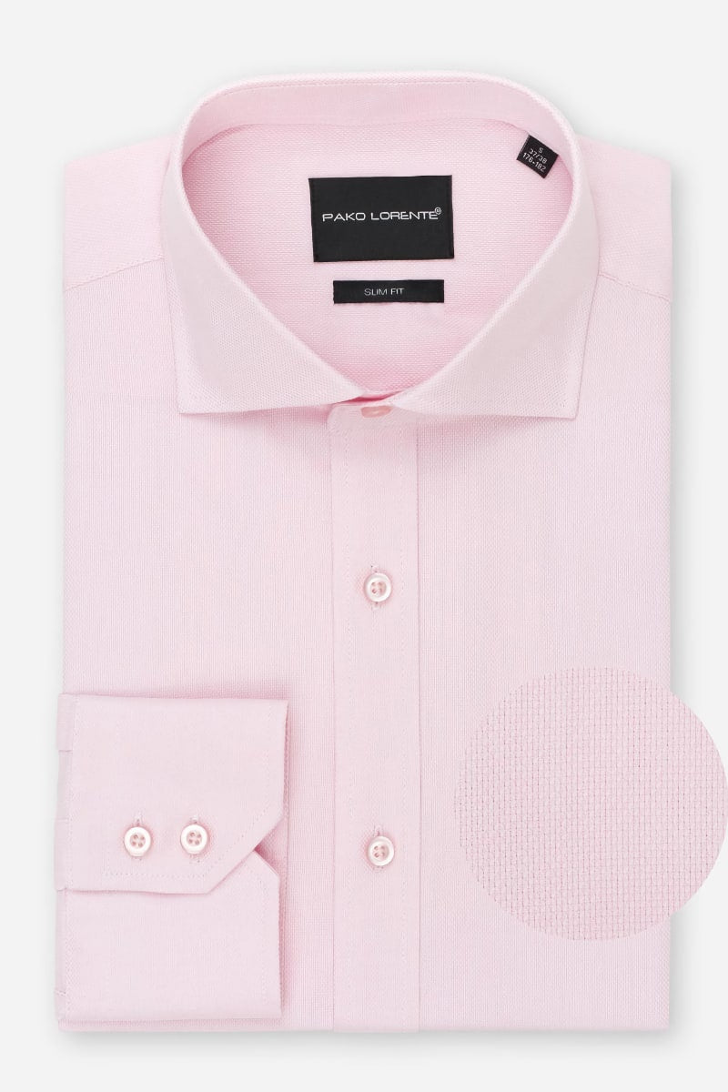 Mens Shirt Bodhi Pink Slim Fit Cutaway Collar