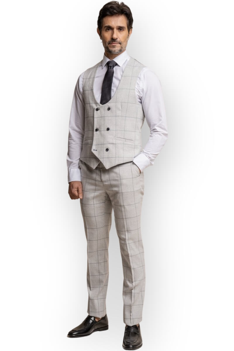 Radika Light Grey 3pc Slim Fit Suit
